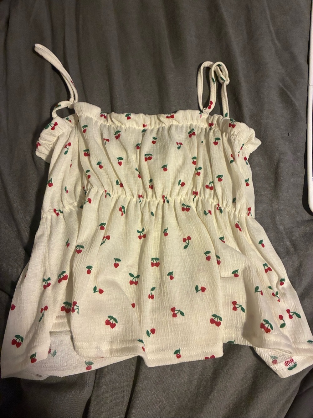 Amazon Cream Cherry Print Tank Top